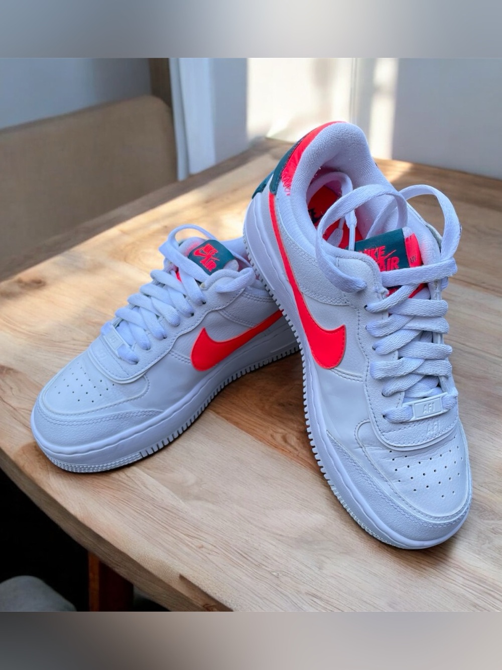 Nike Air Force 1 Women's Sneakers White Pink Size US 6 EUR 36.5 CM 23Authentic
